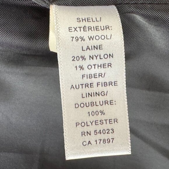 Vintage Y2K Banana Republic Wool Blend Dark Gray Pinstripe Over Coat Size Large - Picture 11 of 14